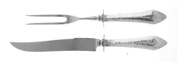 Chatham-Hammered (Sterling, 1915) Small Stainless Blade 2-Piece Steak Carving Set