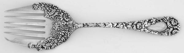 Chrysanthemum (Sterling, 1893) Large Solid Tined Sardine Serving Fork