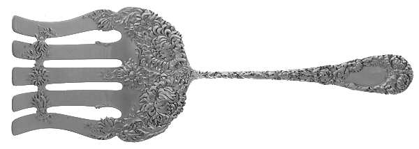 Chrysanthemum (Sterling, 1893) Large Solid Asparagus Serving Fork
