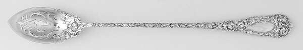 Chrysanthemum (Sterling, 1893) Pierced Bowl Long Handle Olive Spoon