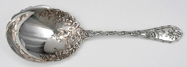 Dauphin (Sterling, 1897, No Monograms) Vegetable Serving Spoon (Solid)