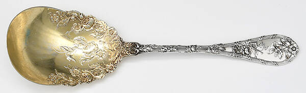 Dauphin (Sterling, 1897, No Monograms) Solid Salad Serving Spoon