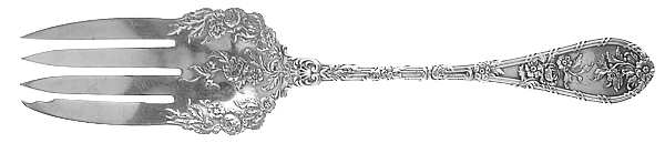 Dauphin (Sterling, 1897, No Monograms) Large Solid Cold Meat Serving Fork