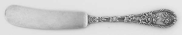 Dauphin (Sterling, 1897, No Monograms) Large Flat Handle Butter Spreader