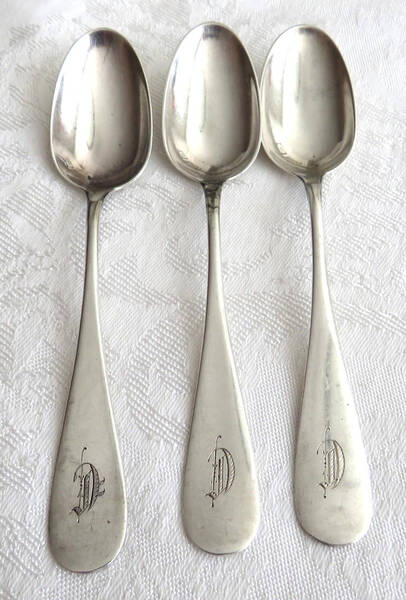 English Antique (Sterling, 1887) Monogram Five O'Clock Teaspoon