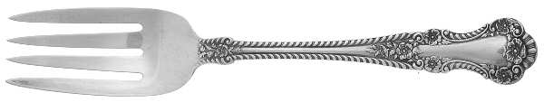 English Rose (Sterling, 1955) Medium Solid Cold Meat Serving Fork