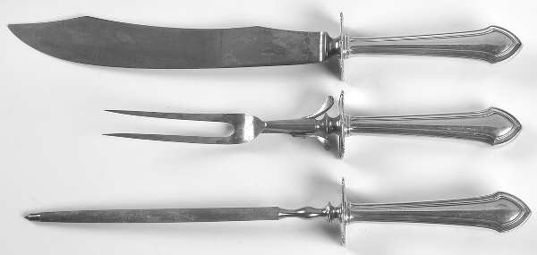 Essex (Sterling, 1911) Large 3-Piece Roast Carving Set w/ Stainless Blade