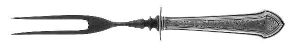 Essex No.5-Engraved (Sterling, 1911) Small Steak Carving Fork, Silverplate Prongs