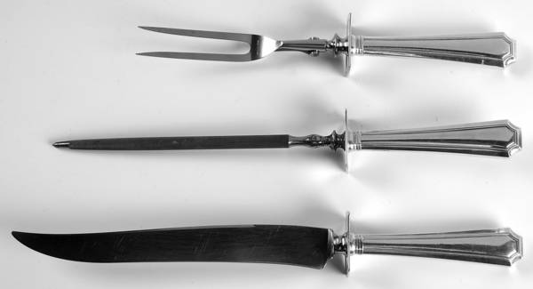 Fairfax (Sterling, 1910) Large 3-Piece Roast Carving Set w/ Stainless Blade