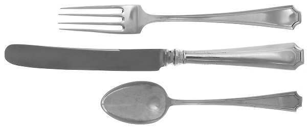 Fairfax (Sterling, 1910) 3-Piece Youth Set (Stnls Knife, SolidFork & Spoon)
