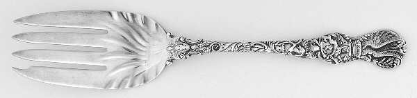Heraldic (Sterling, 1888) Solid Salad Serving Fork