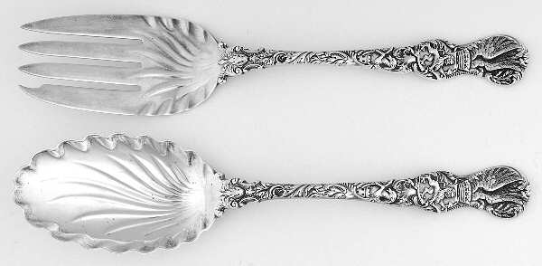 Heraldic (Sterling, 1888) (2 Pc) Solid Salad Set