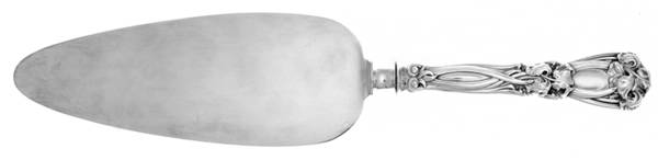 Iris (Sterling, 1900, No Monograms) Pie Server with Silverplate Blade