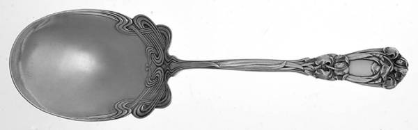 Iris (Sterling, 1900, No Monograms) Solid Salad Serving Spoon