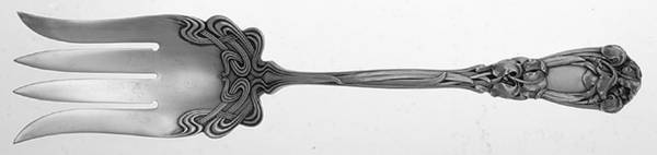 Iris (Sterling, 1900, No Monograms) Solid Salad Serving Fork