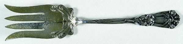 Iris (Sterling, 1900, No Monograms) Solid Salad Serving Fork
