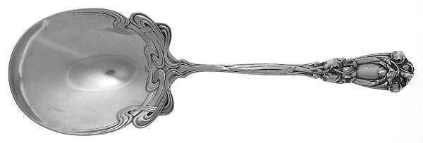Iris (Sterling, 1900, No Monograms) Large Solid Berry/Casserole Spoon