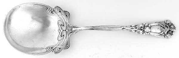Iris (Sterling, 1900, No Monograms) Small Solid Berry/Casserole Spoon