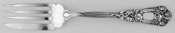Iris (Sterling, 1900, No Monograms) Small Solid Cold Meat Serving Fork