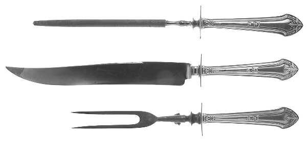 Lenox (Sterling, 1912) Large 3-Piece Roast Carving Set w/ Stainless Blade