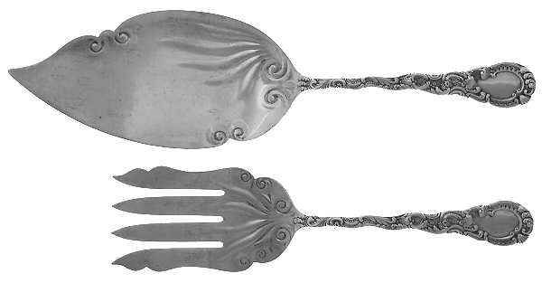 Louis XV (Sterling, 1891) Solid 2-Piece Small Fish Serving Set