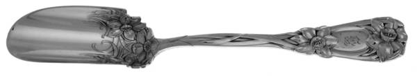 New Art (Sterling, 1899) Monogram Solid Cheese Scoop