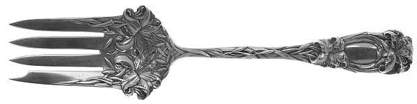 New Art (Sterling, 1899) Medium Solid Cold Meat Serving Fork