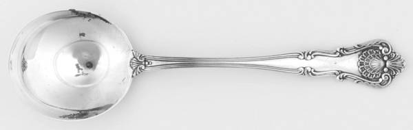 New Queens (Sterling, 1900) Round Bowl Soup Spoon (Gumbo)