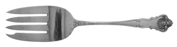 New Queens (Sterling, 1900) Large Solid Cold Meat Serving Fork