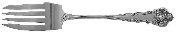 New Queens (Sterling, 1900) Medium Solid Cold Meat Serving Fork