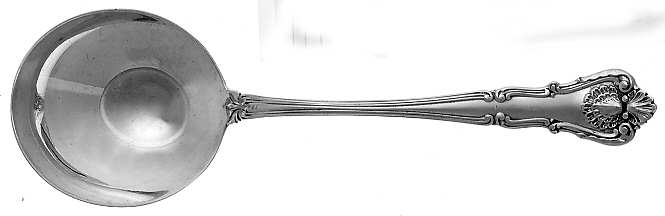 New Queens (Sterling, 1900) Round Bowl Soup Spoon (Bouillon)