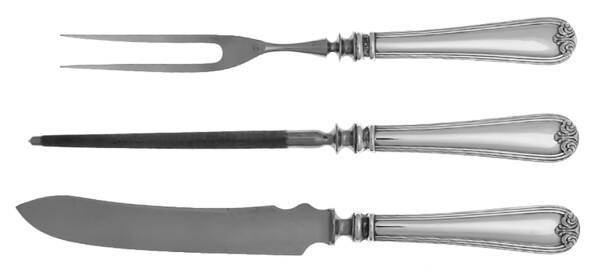 New Standish (Sterling, 1905) Small Steak 3-Piece Carving Set with Stainless Blade