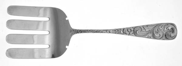 Scroll (Sterling, 1886, No Monograms) Large Solid Asparagus Serving Fork