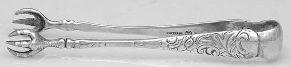 Scroll (Sterling, 1886, No Monograms) Small Sugar Tongs