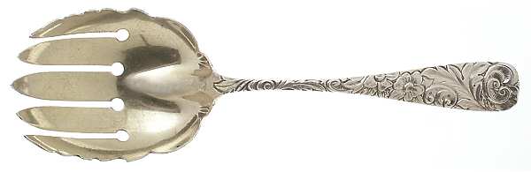 Scroll (Sterling, 1886, No Monograms) Vegetable Serving Fork (Solid)