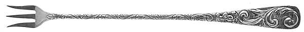 Scroll (Sterling, 1886, No Monograms) Long Handle Oyster Fork