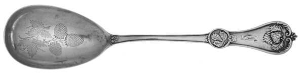 Strawberry (Coin, 1874) Bright Cut Preserve Spoon
