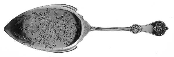 Strawberry (Coin, 1874) Large Solid Bright Cut Pie Knife