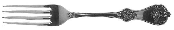 Strawberry (Coin, 1874) Luncheon/Dessert Fork, Solid Piece