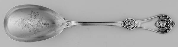 Strawberry (Coin, 1874) Bright Cut Preserve Spoon