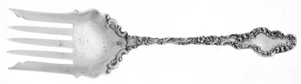 Watteau (Sterling, 1891) Large Solid Fish Serving Fork