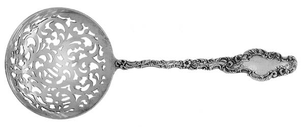 Watteau (Sterling, 1891) Large Pierced Pea Serving Spoon
