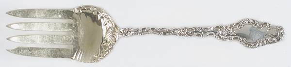 Watteau (Sterling, 1891) Large Solid Cold Meat Serving Fork