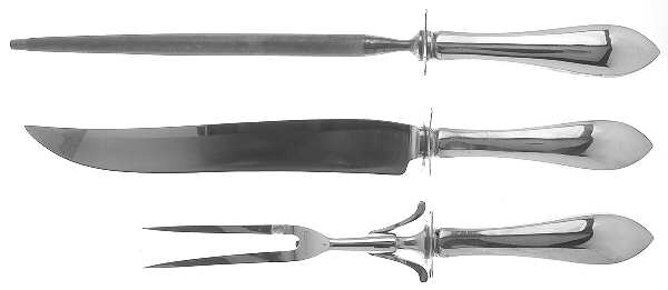 1776 (Sterling, 1886) Large 3-Piece Roast Carving Set w/ Stainless Blade