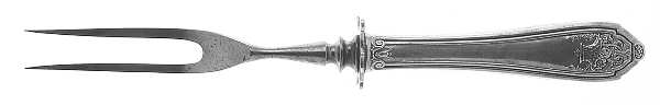 Basket of Flowers (Sterling, 1920) Small Steak Carving Fork with Stainless Prongs