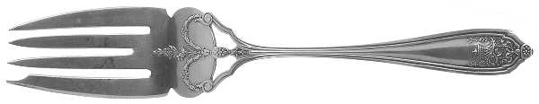 Basket of Flowers (Sterling, 1920) Medium Solid Cold Meat Serving Fork