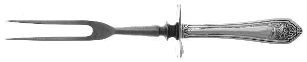 Basket of Flowers (Sterling, 1920) Small Steak Carving Fork with Stainless Prongs