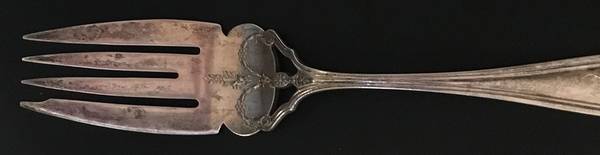 Basket of Flowers (Sterling, 1920) Small Solid Cold Meat Serving Fork