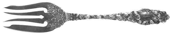 Blossom (Sterling, 1905) Medium Solid Cold Meat Serving Fork