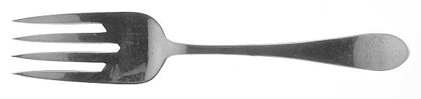 Broad Antique (Sterling, 1890) Medium Solid Cold Meat Serving Fork